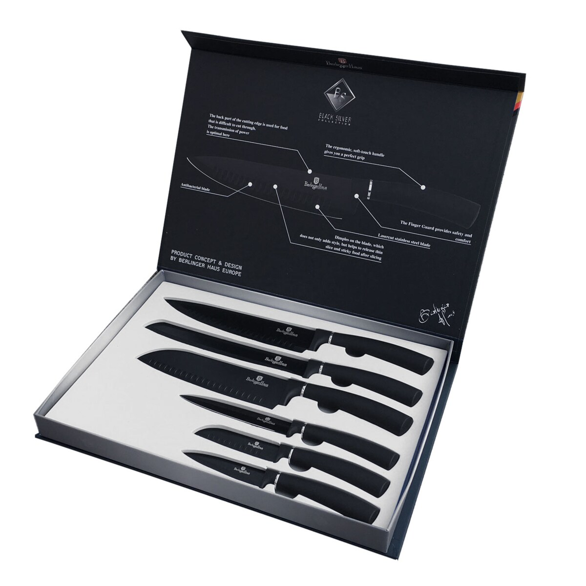 Zestaw noży 6 elementów BERLINGER HAUS Black Silver