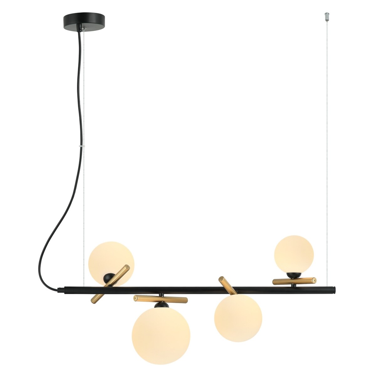 Nowoczesna lampa wisząca Reverso PND-5622-4-BK-W czarna