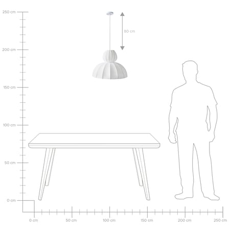 Lampa wisząca GOELETTE Jedwab syntetyczny Biały