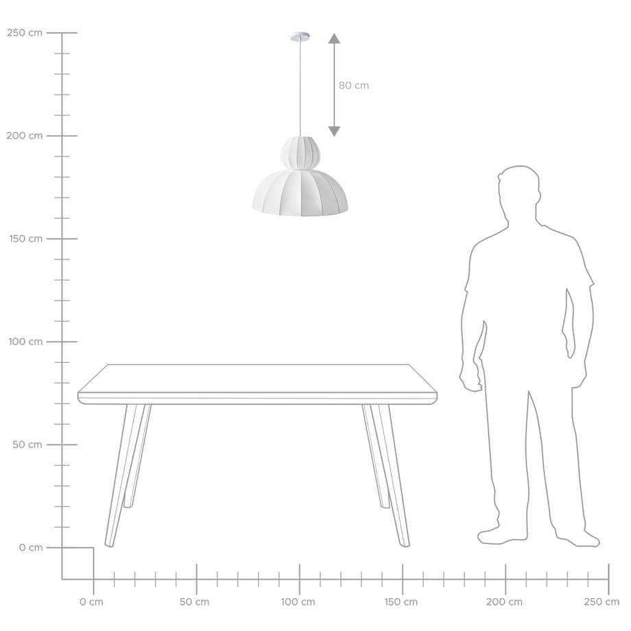 Lampa wisząca GOELETTE Jedwab syntetyczny Biały