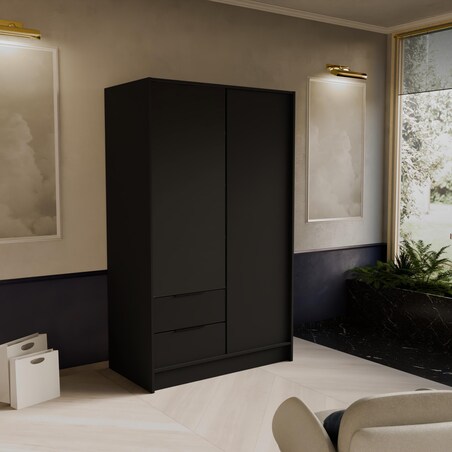 Szafa NIKOLA 103 z regulowanymi półkami do biura, przedpokoju-czarna