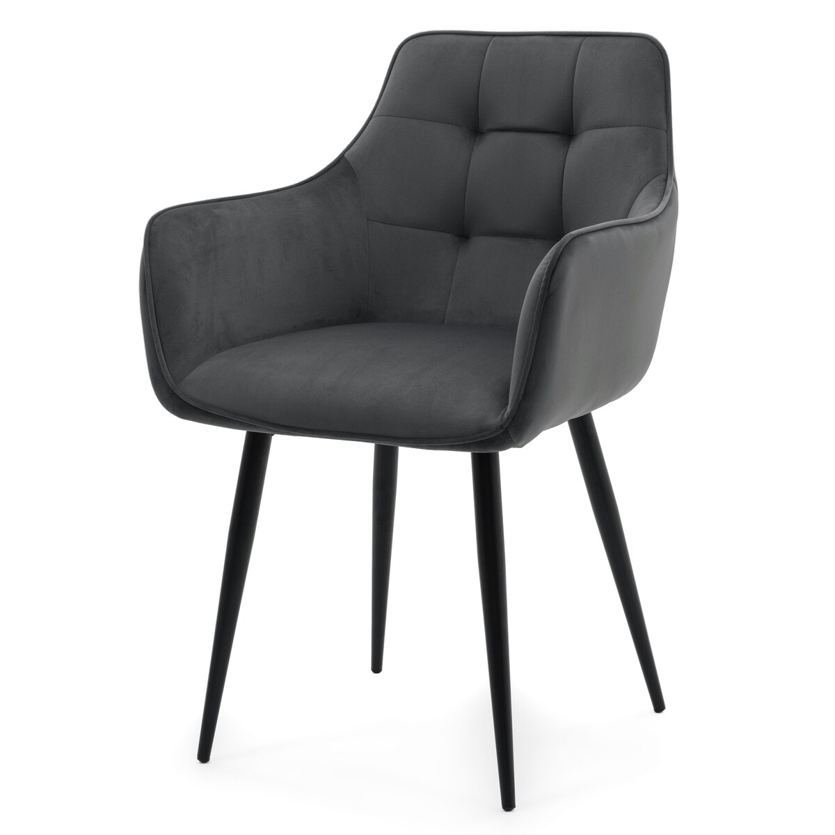 Krzesło tapicerowane welurowe GALLO velvet szary