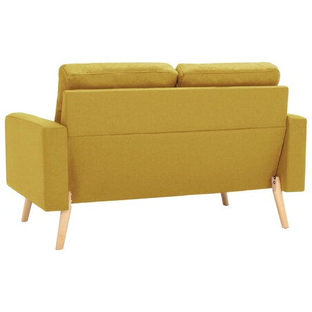 vidaXL 2-osobowa sofa, żółta, tapicerowana tkaniną