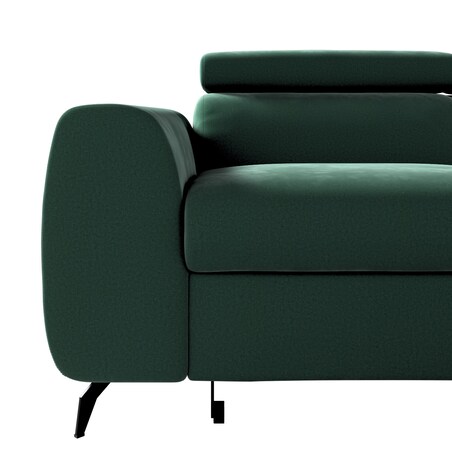 Narożnik rozkładany Leo, butelkowy zielony, 268 x 201 x 93 cm, Tkaniny tapicerskie - sofy