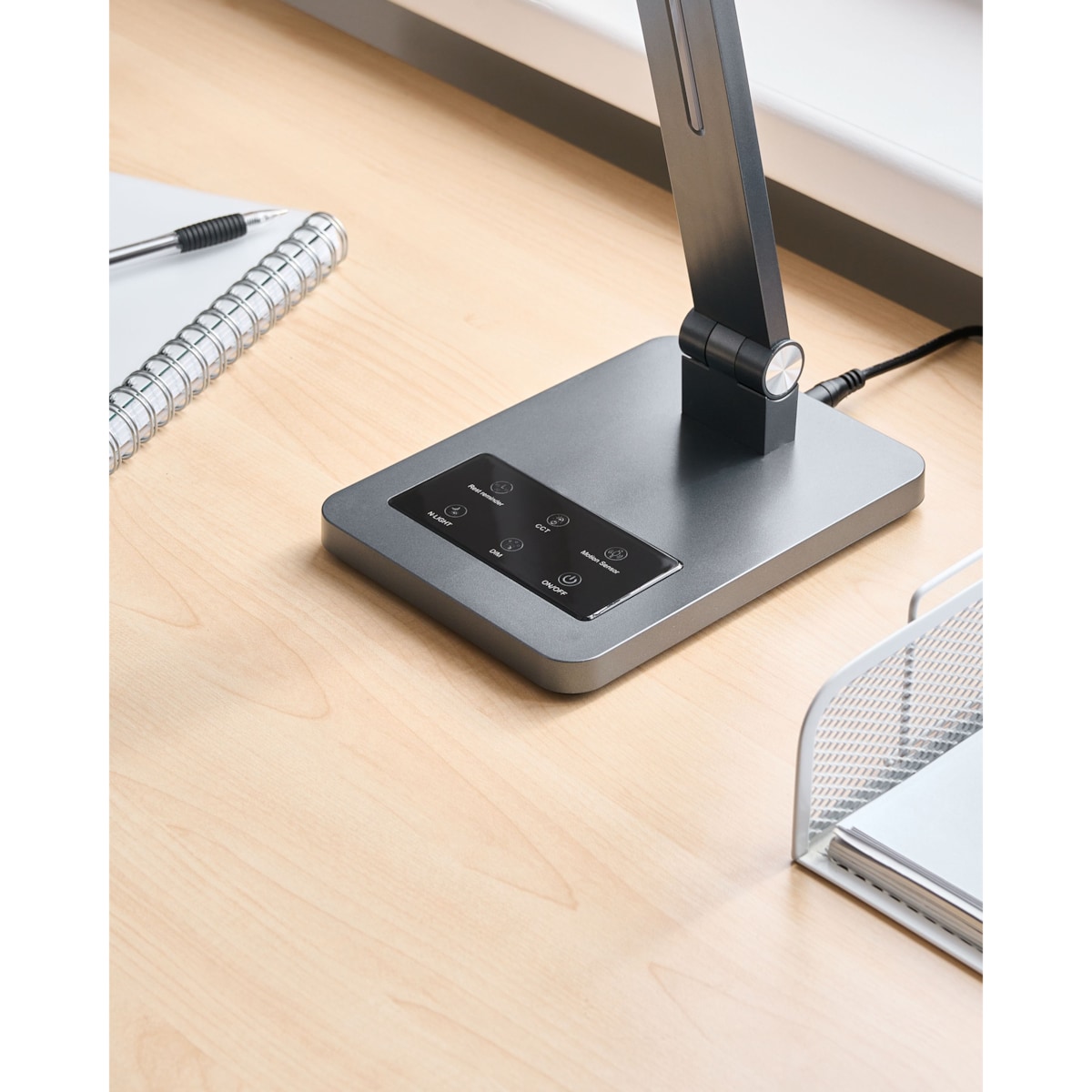 Lampa biurkowa LED LEPUS Z czujnikiem ruchu Ciemnoszary