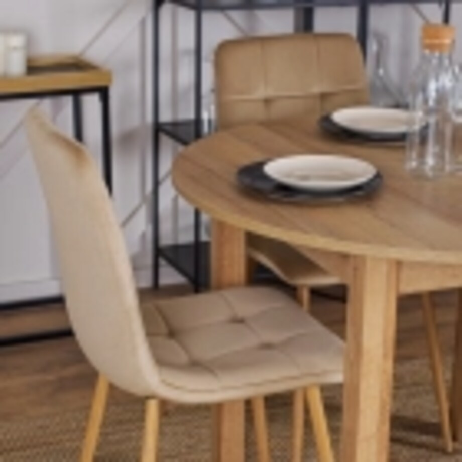 Krzesło Tapicerowane Skandynawskie Welurowe Jadalni Salon Loft Beżowe FREDY