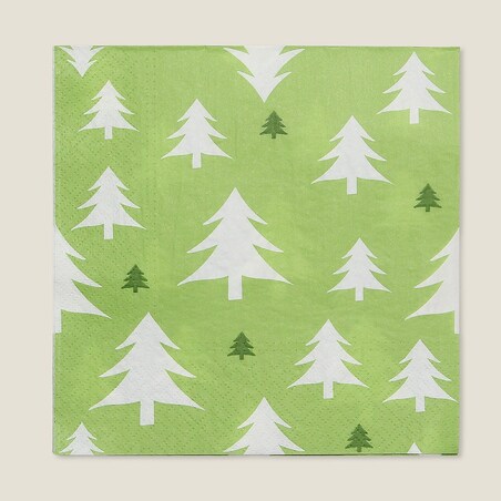 Serwetki świąteczne Green Trees II 20 szt. boże narodzenie, święta, świąteczne, zielony, 16x16x3 cm