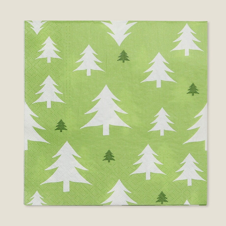 Serwetki świąteczne Green Trees II 20 szt. boże narodzenie, święta, świąteczne, zielony, 16x16x3 cm