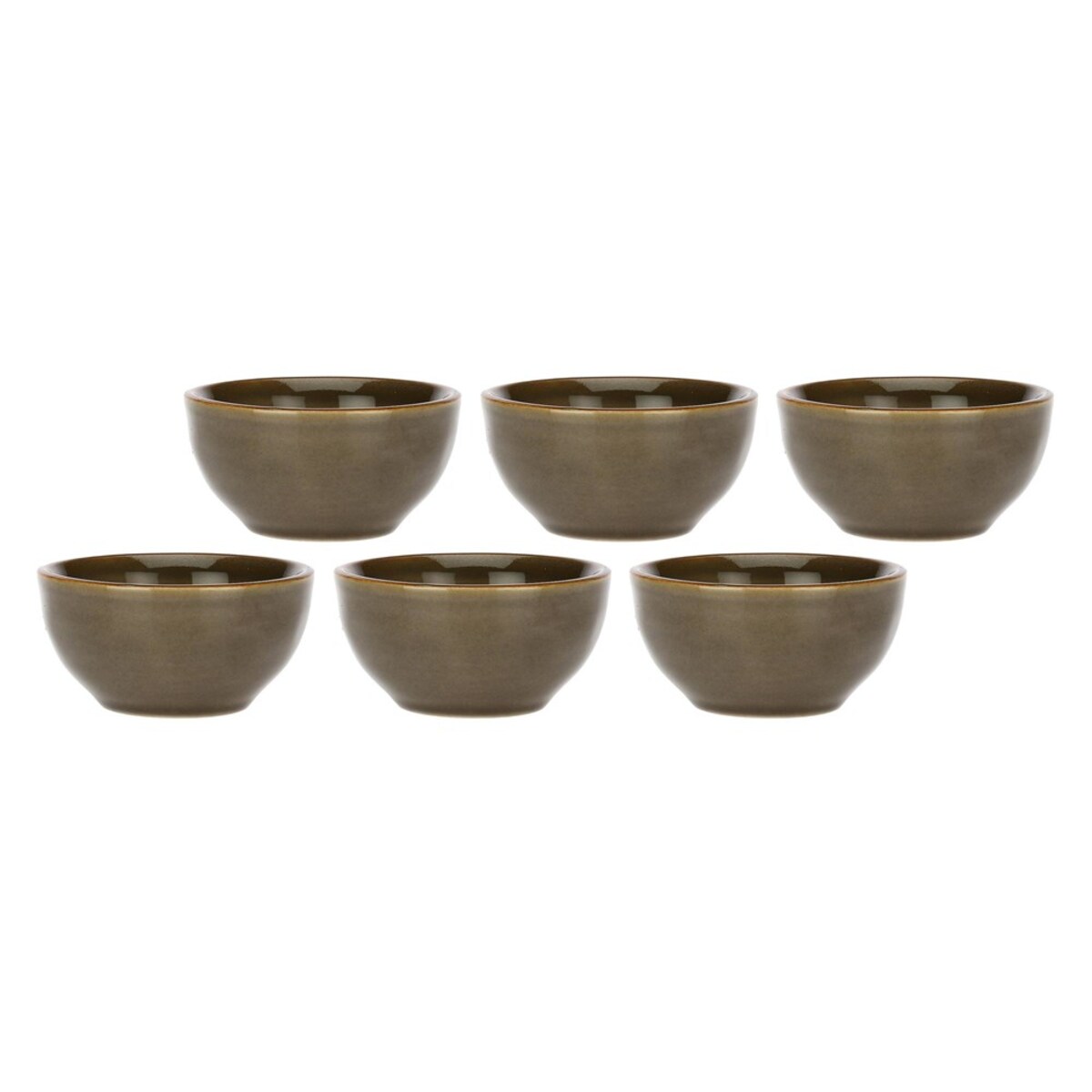Zestaw 6 okrągłych miseczek Concerto Grigio Tortora - Szaro-brązowy, 7 cm