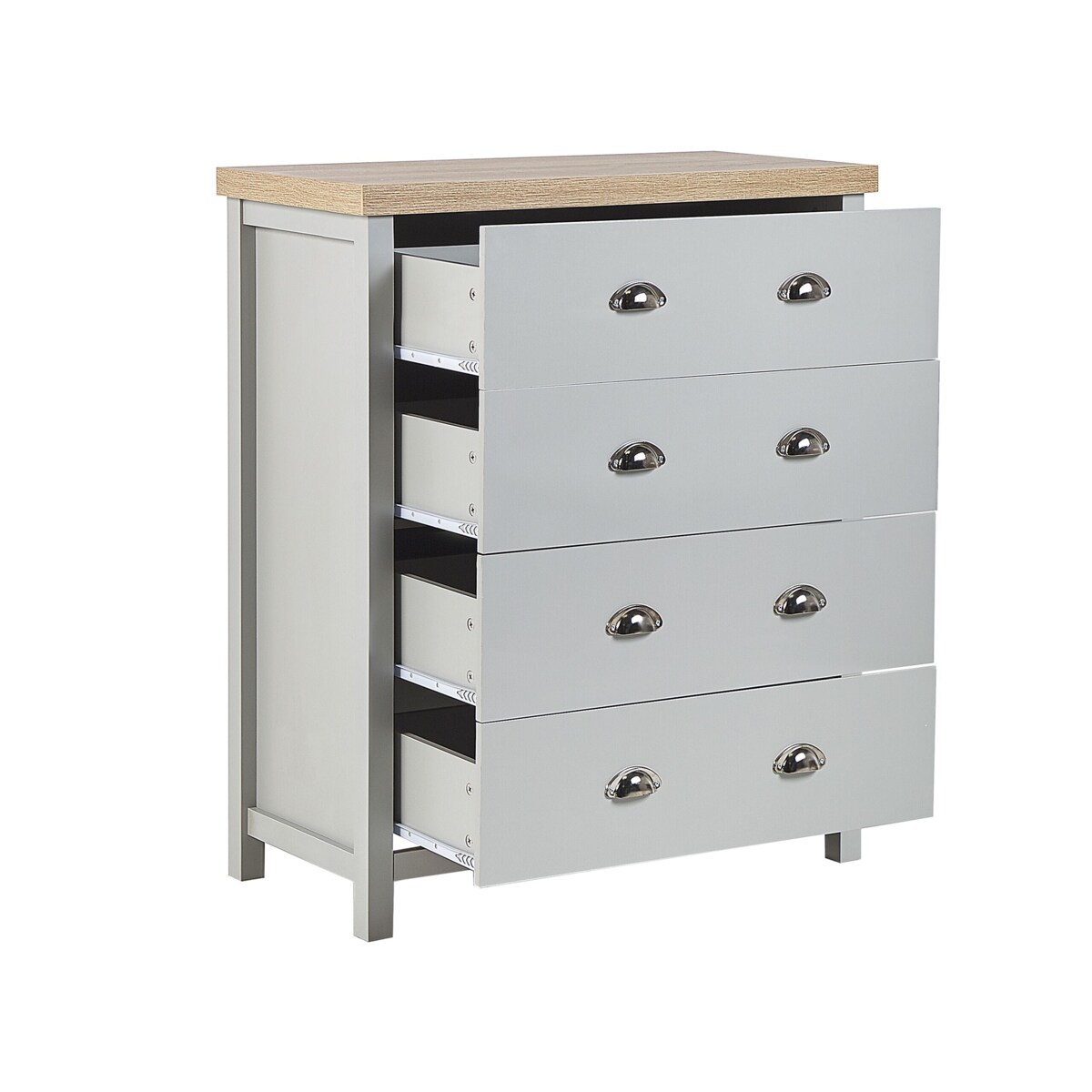 Komoda 4 szuflady szara CLIO