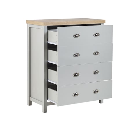 Komoda 4 szuflady szara CLIO