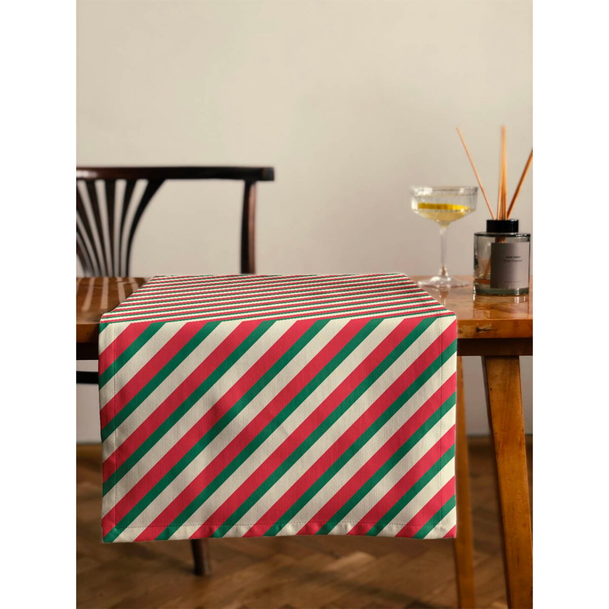 Bieżnik świąteczny - Kolorowe pasy - 40x150 cm