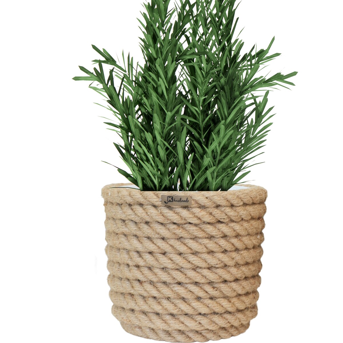 17 BOHO jutowa osłonka na doniczkę koszyk naturalny lina z trawy plecionej JUTA styl skandynawski etno loft wzór 17/210