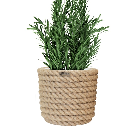 17 BOHO jutowa osłonka na doniczkę koszyk naturalny lina z trawy plecionej JUTA styl skandynawski etno loft wzór 17/210