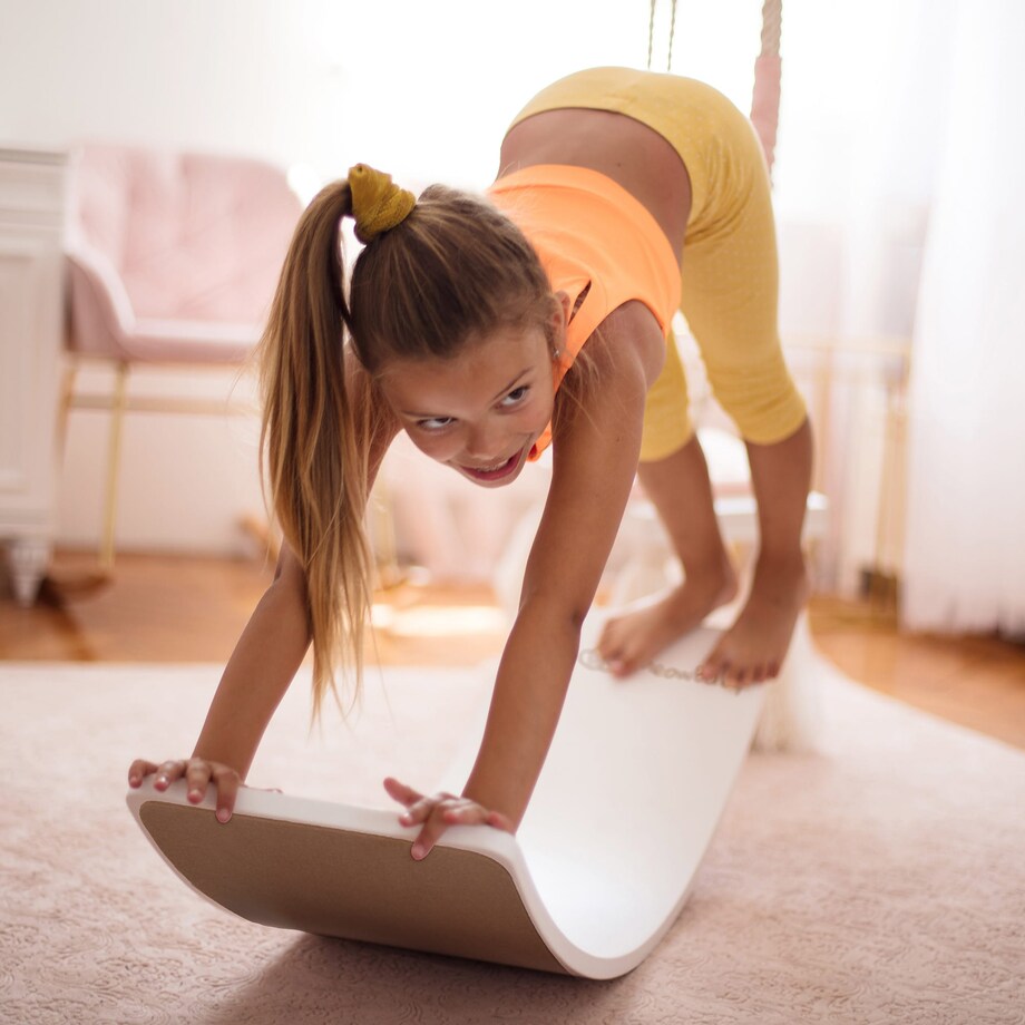 MeowBaby® Deska do Balansowania z filcem 80x30cm dla Dzieci Drewniany Balance Board, Niebieski