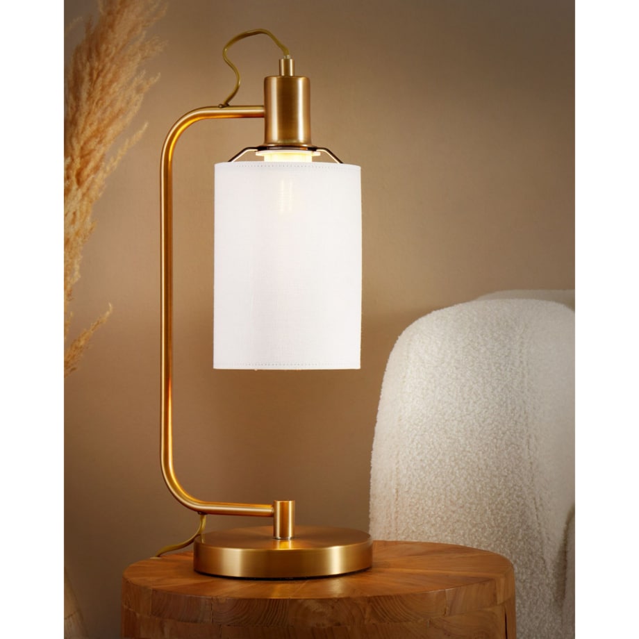 Lampa stołowa metalowa miedziana LIBERIA