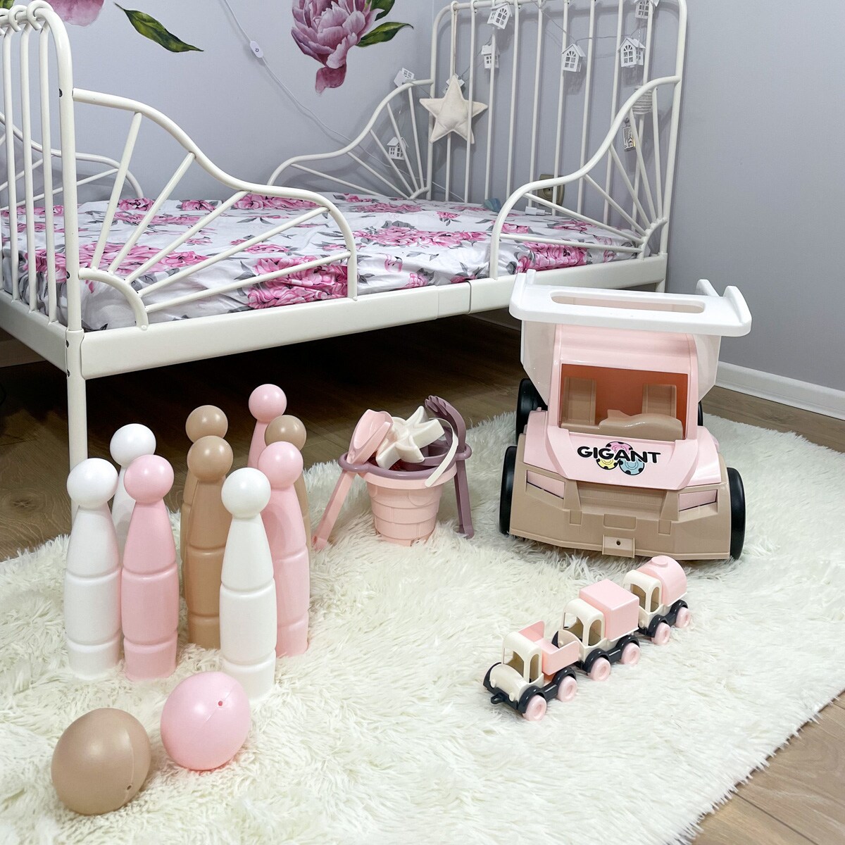 Różowa Biała Wywrotka Gigant dla Dziewczynek WADER