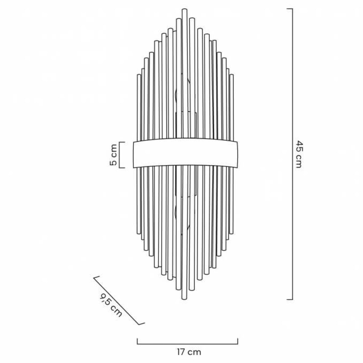 Kryształowa lampa ścienna Florens MSE010100357 Moosee do sypialni złota