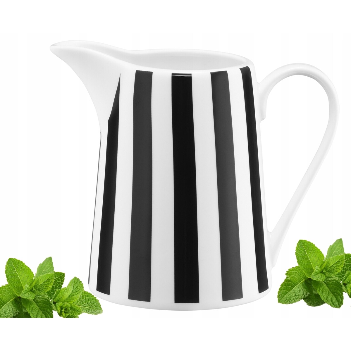 ELEGANCKI MLECZNIK POJEMNIK 300ml w pasy biało czarne na mleko sosy