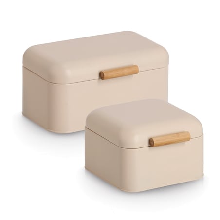 Chlebak metalowy 30,5x20,5x15,2 cm ZEPHIR beżowy