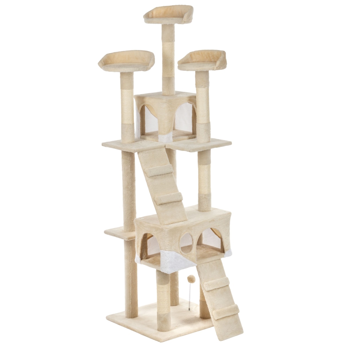 Drapak wysoki beżowy sizal 170 cm 5 poziomów Funfit Home&Office