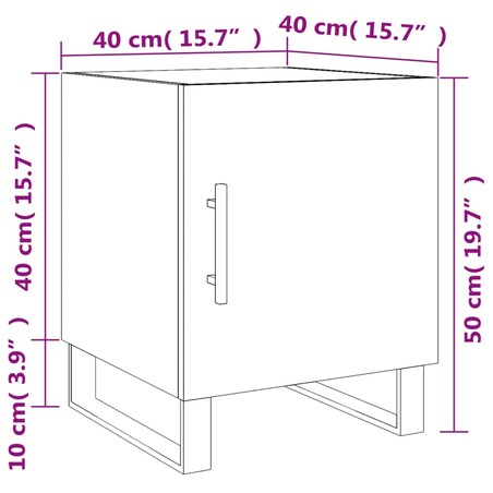 vidaXL Szafki nocne, 2 szt., białe z połyskiem, 40x40x50 cm