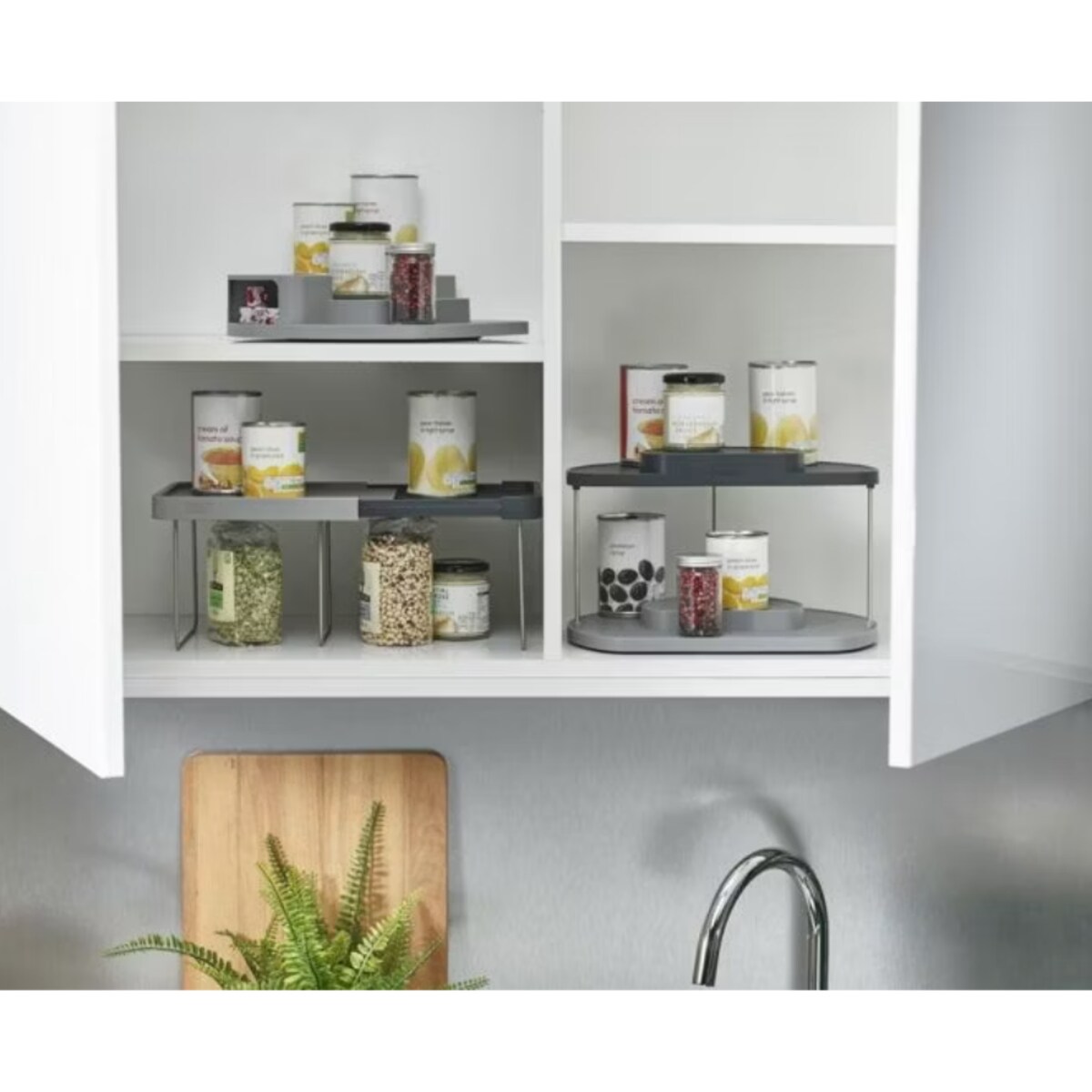 Dwupoziomowy organizer do szafki kuchennej obrotowy CupboardStore, 20.2 x 33 x 28 cm, Joseph Joseph