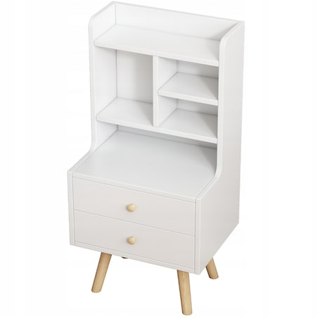 Szafka nocna stolik z 2 szufladami regał skandynawski sypialni salonu 81 cm