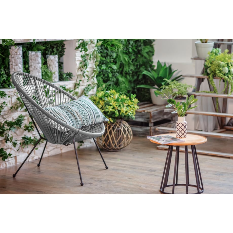 KONSIMO GROSTI Fotel ogrodowy z rattanu Acapulco w kolorze szarym