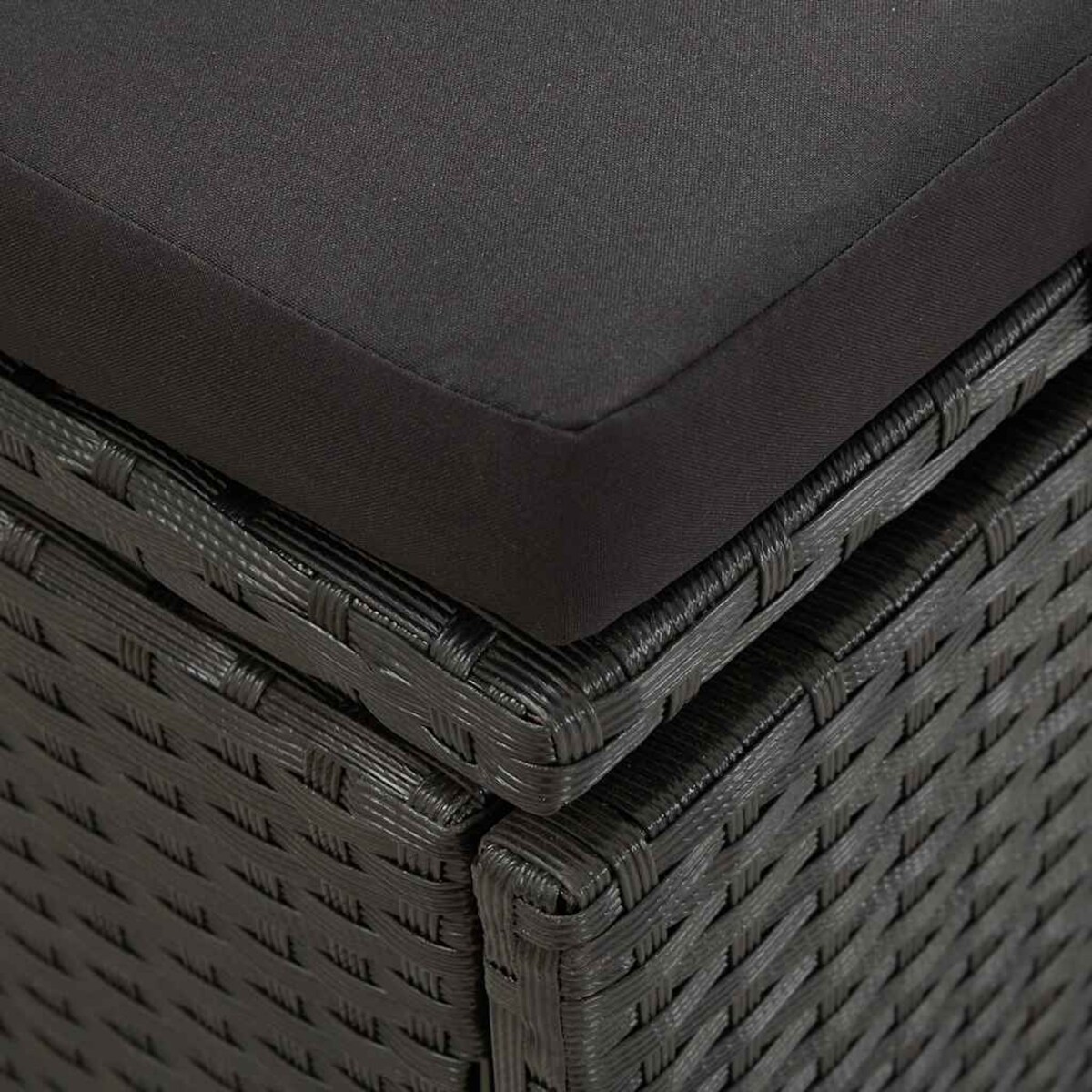 vidaXL Łóżko ogrodowe z poduszkami, polirattanowe, czarne