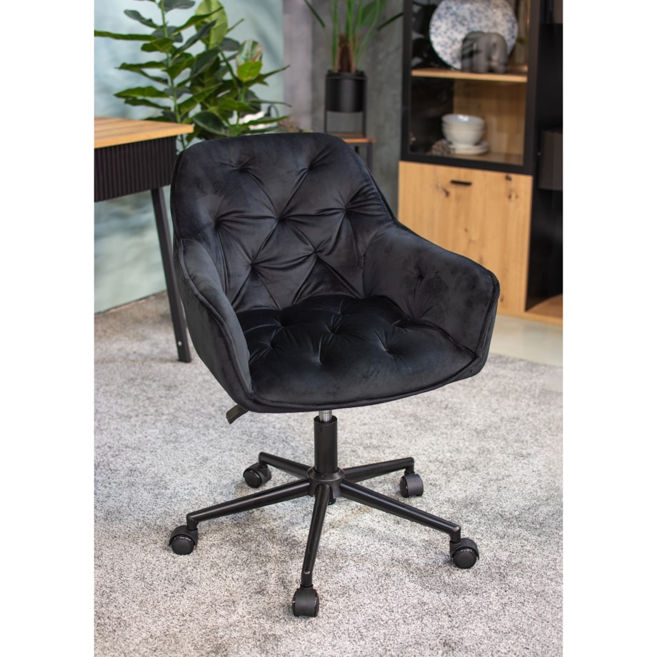 Fotel LARGO czarny na czarnej stopie