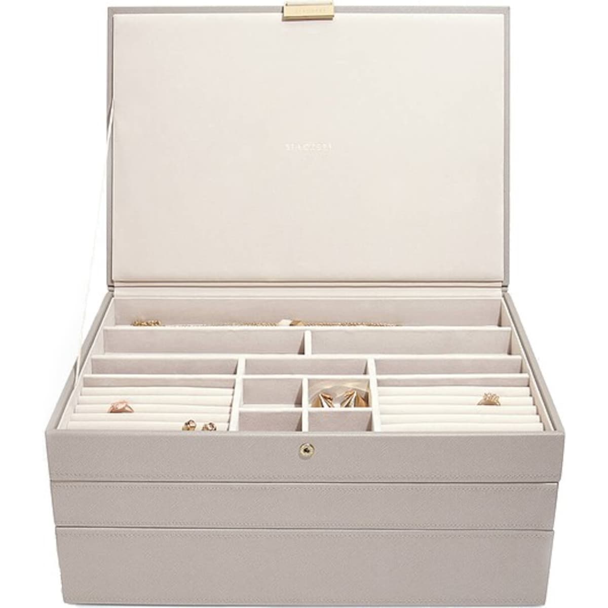 Szkatułka na biżuterię Stackers potrójna supersize taupe