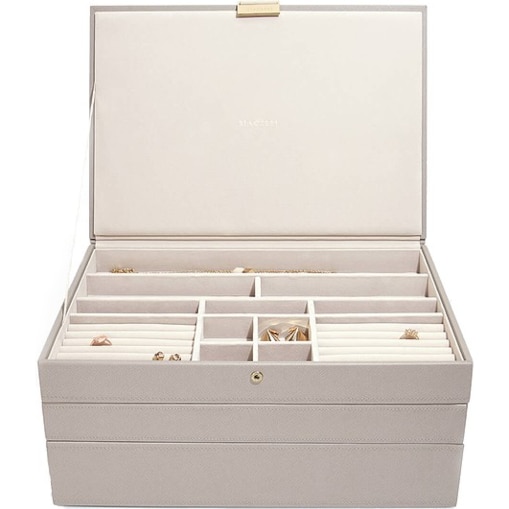Szkatułka na biżuterię Stackers potrójna supersize taupe