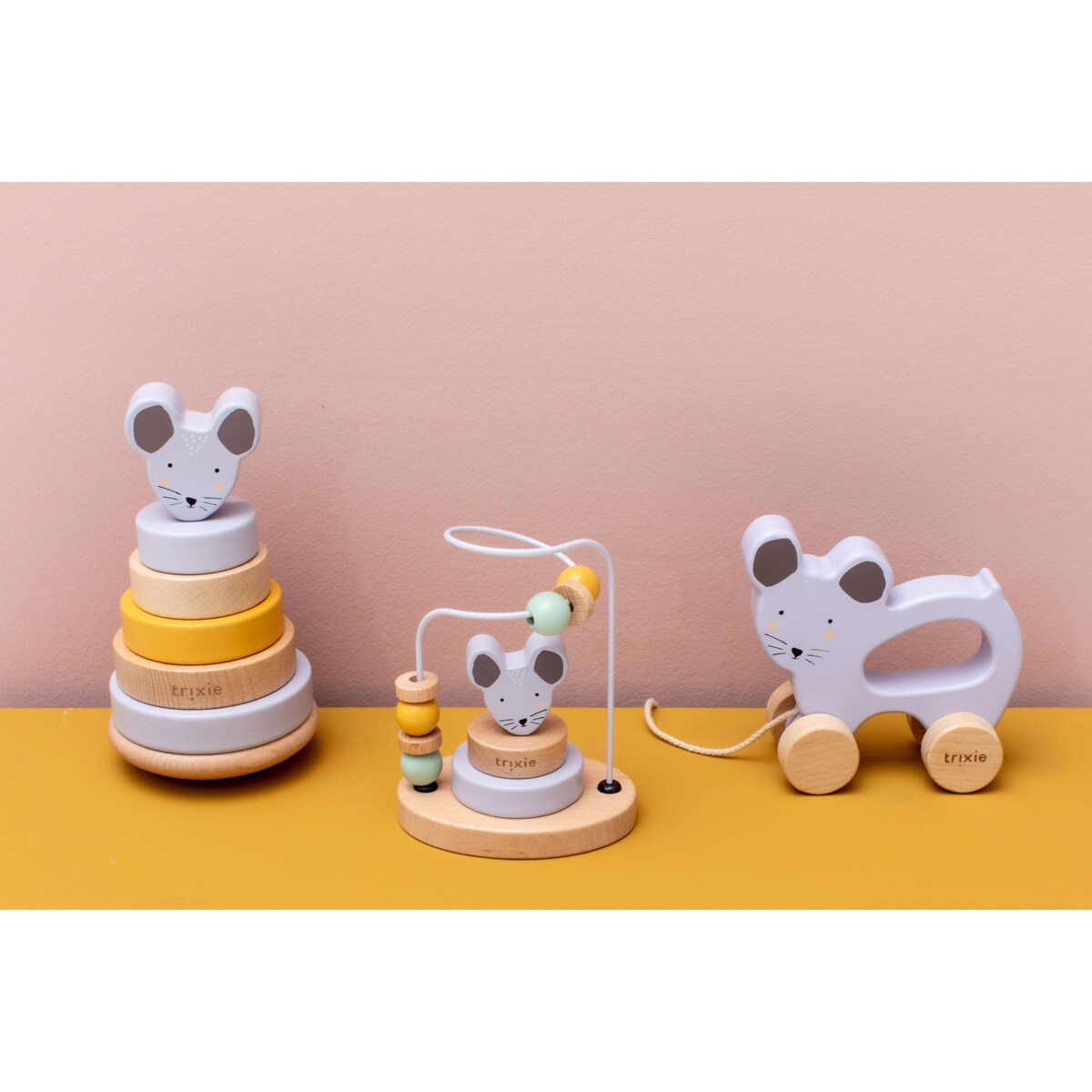 Labirynt z drewnianymi koralikami - Mysz