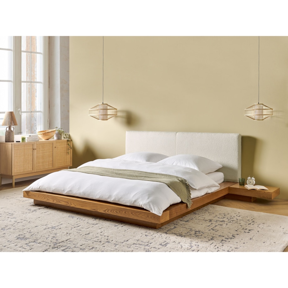 Łóżko Boucle ZEN 160 x 200 cm Jesion naturalny