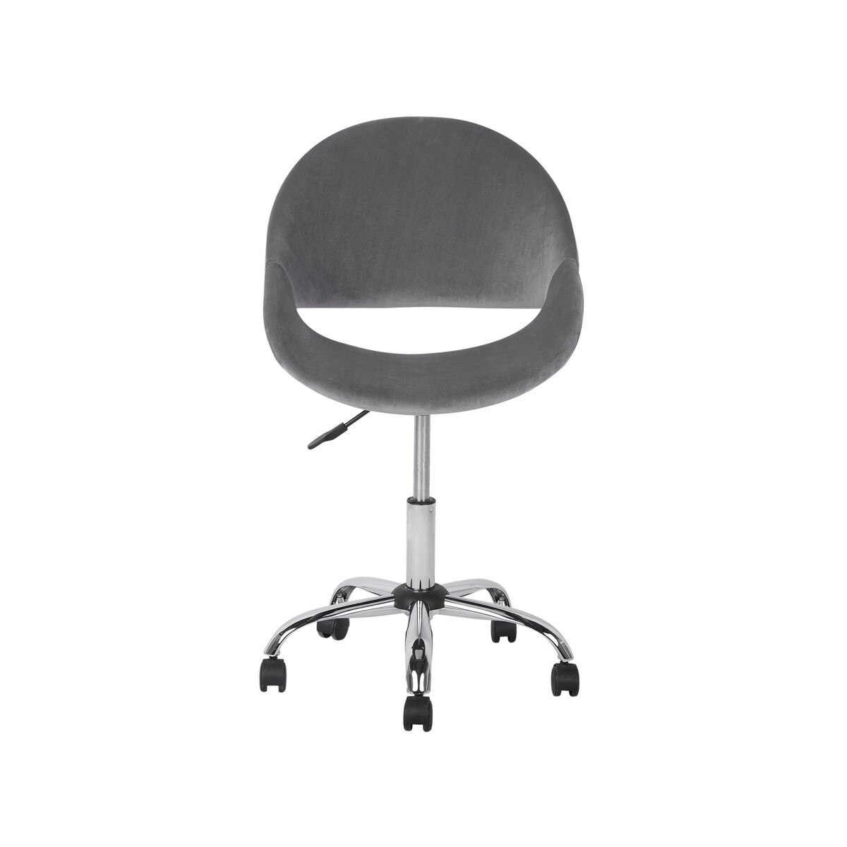 Krzesło biurowe regulowane welurowe szare SELMA