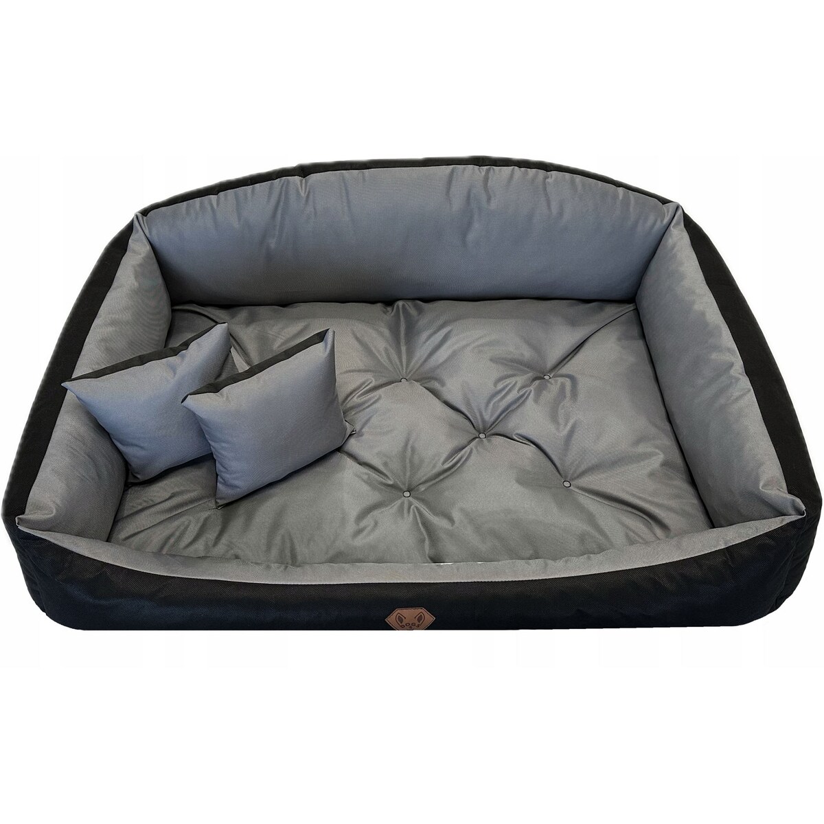 Legowisko Dla Psa Kanapa Posłanie Muszla 115X95 Cm Wodoodporne Poduszki Pikowane Szare