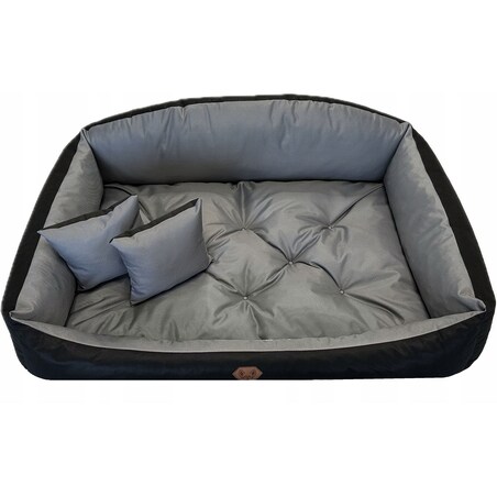 Legowisko Dla Psa Kanapa Posłanie Muszla 115X95 Cm Wodoodporne Poduszki Pikowane Szare