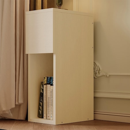 Szafka nocna kremowa z szufladą stolik z półką nowoczesny loft sypialni 55 cm