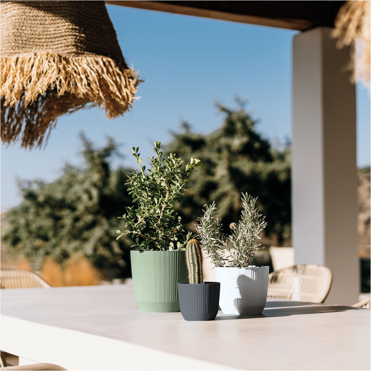 Doniczka Osłonka Domowa 14,6 Cm Ryfo Na Stół Parapet Do Domu Antracytowa