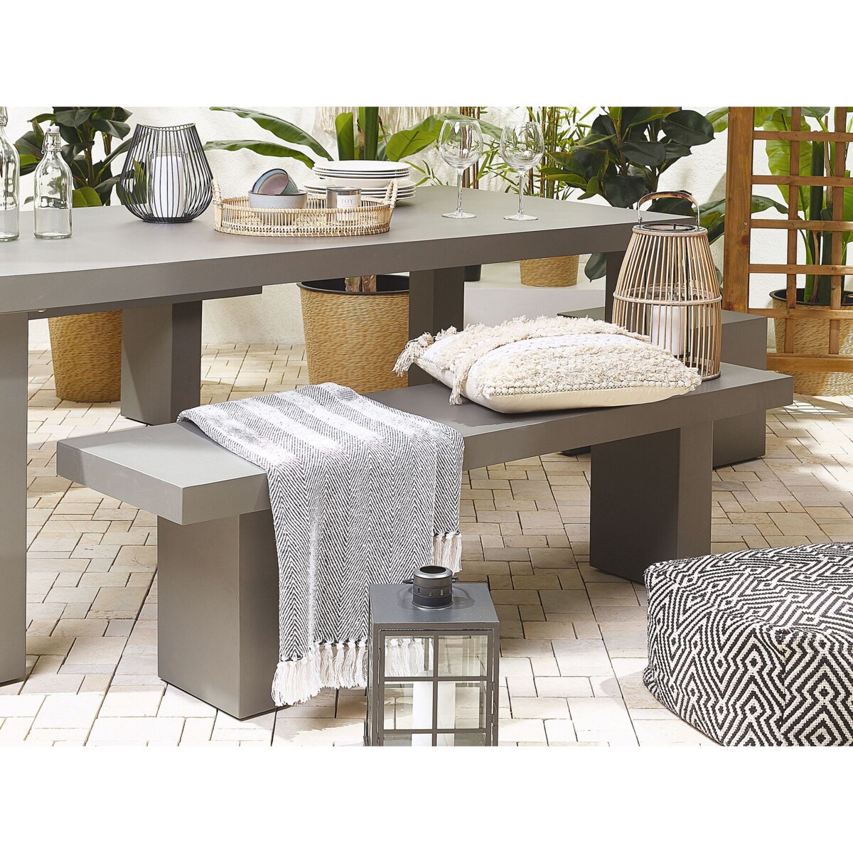 Ławka ogrodowa TARANTO Beton Szary