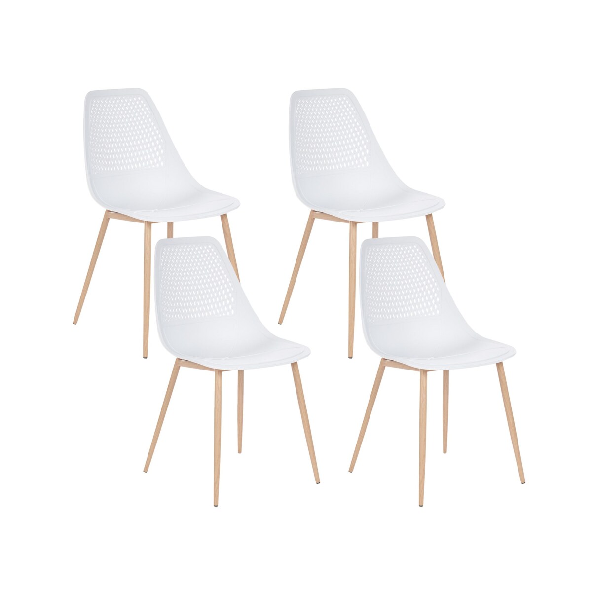 Zestaw 4 krzeseł HAZELTON Biały