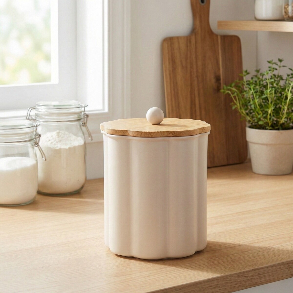 Pojemnik kuchenny ZELLER, bambusowa pokrywka, 1 l