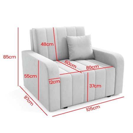 Sofa fotel rozkładany Amerykanka Boston I przeszywana Kronos 09