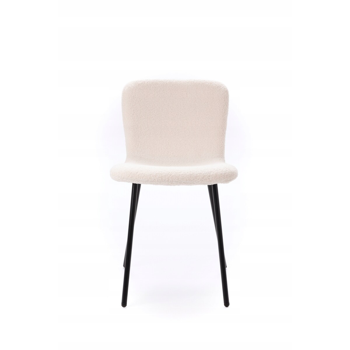 ZESTAW 4 SZTUK Krzesła VALTI Biało-Czarne Tapicerowane Nowoczesne TEDDY