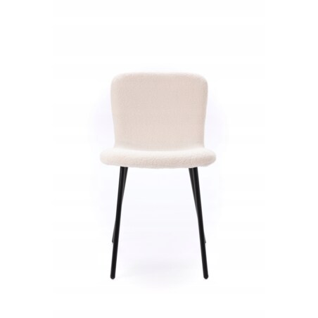 ZESTAW 4 SZTUK Krzesła VALTI Biało-Czarne Tapicerowane Nowoczesne TEDDY