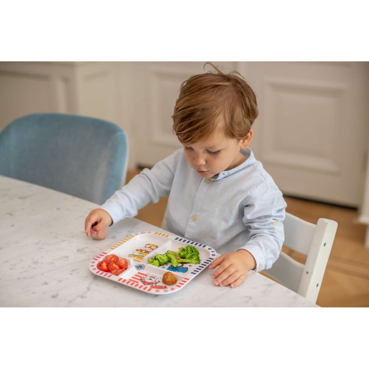 Talerz edukacyjny + kostka do gry, EASY EATER PSI PATROL, KOZIOL