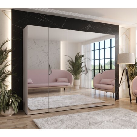 Szafa uchylna z lustrem Sandi 3 250 wys 202 cm Kaszmir + u Kaszmir