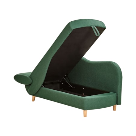 Szezlong z pojemnikiem lewostronny zielony MERI II