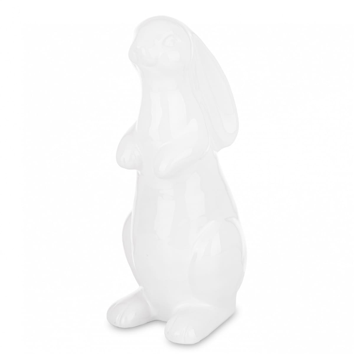 Dekoracja - biały zając z długimi uszami 29,5x12,5x15 cm